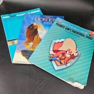 Piano Sheet Music Books Looney Tunes Yosemite Sam Lion King Classic Modern Set 3